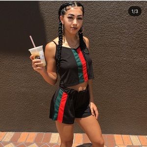 Crop top with matching shorts